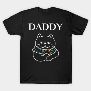 funny matching family cat design, daddy T-Shirt